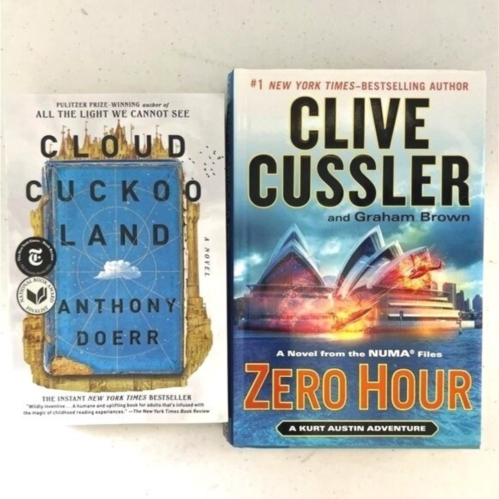 Adventure Books Cloud Cuckoo Land By Anthony Doerr & Zero Hour‎ By Clive Cussler